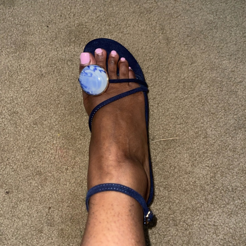 Fashion Nova Navy Strappy Heels - Picture 2 of 4
